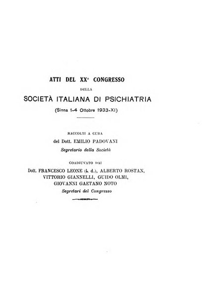 Rivista sperimentale di freniatria e medicina legale delle alienazioni mentali organo della Società freniatrica italiana