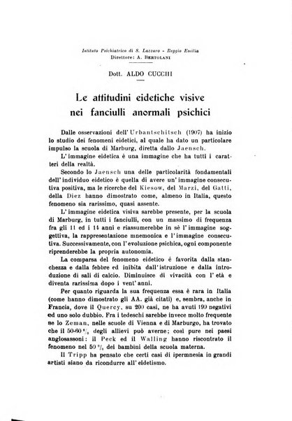 Rivista sperimentale di freniatria e medicina legale delle alienazioni mentali organo della Società freniatrica italiana