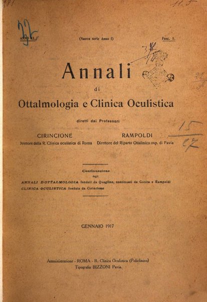 Annali di ottalmologia e clinica oculistica