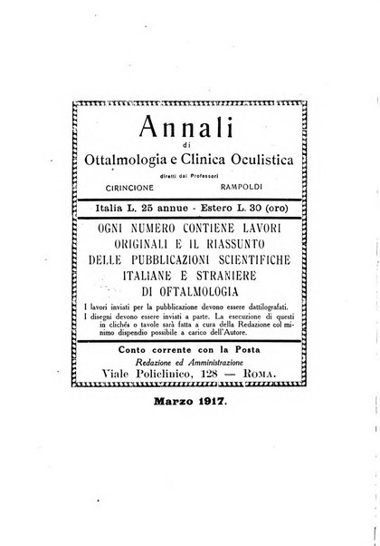 Annali di ottalmologia e clinica oculistica