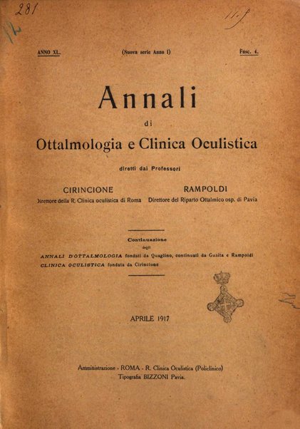 Annali di ottalmologia e clinica oculistica