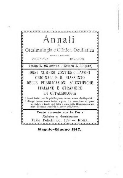 Annali di ottalmologia e clinica oculistica