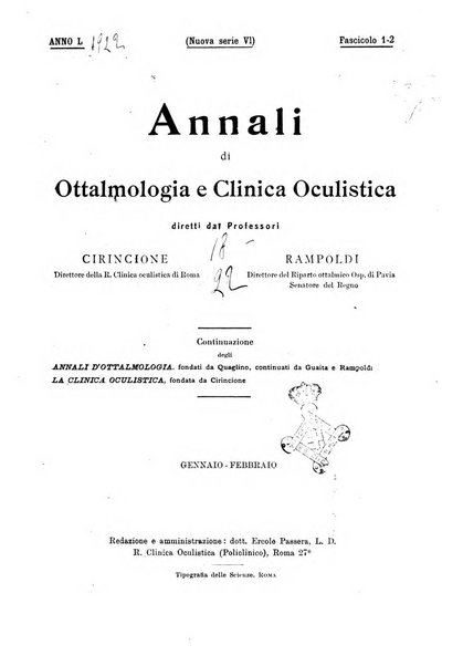 Annali di ottalmologia e clinica oculistica