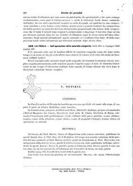 Annali di ottalmologia e clinica oculistica