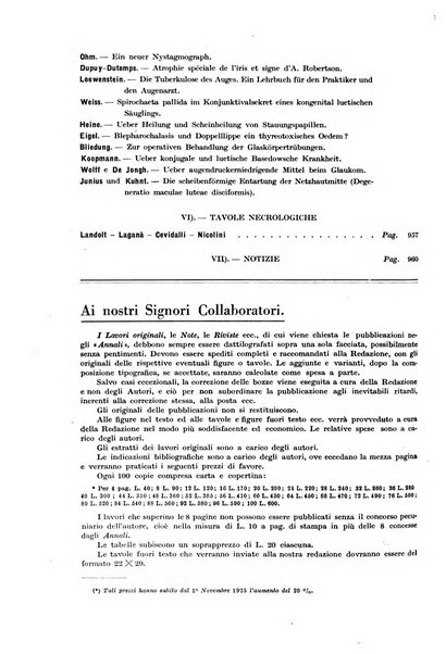 Annali di ottalmologia e clinica oculistica