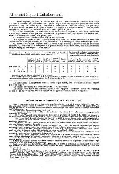 Annali di ottalmologia e clinica oculistica