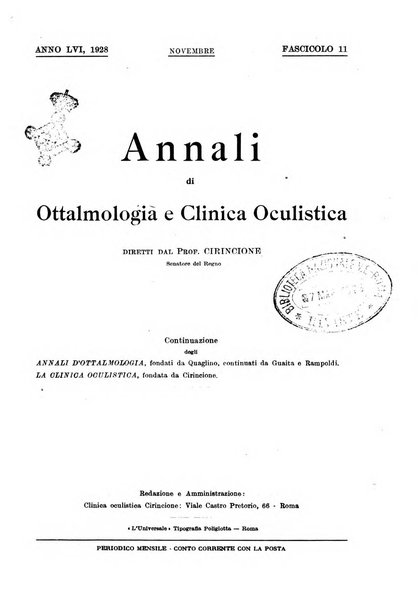 Annali di ottalmologia e clinica oculistica