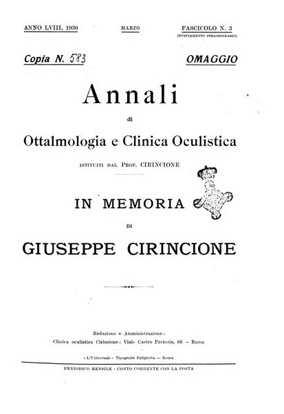 Annali di ottalmologia e clinica oculistica