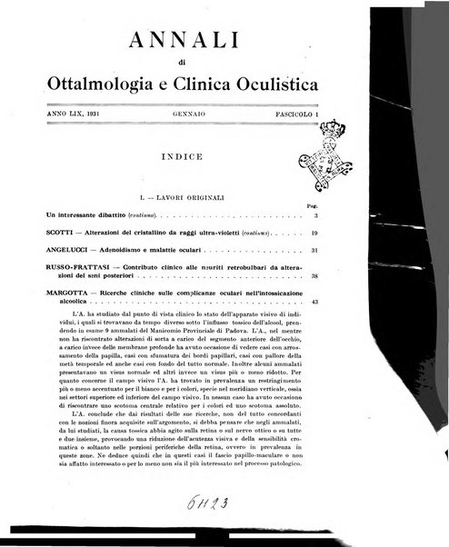 Annali di ottalmologia e clinica oculistica