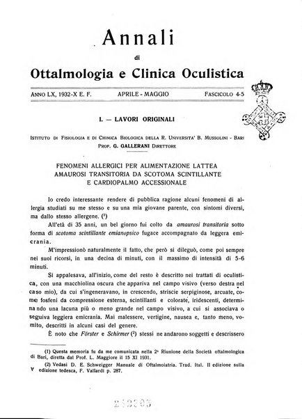 Annali di ottalmologia e clinica oculistica