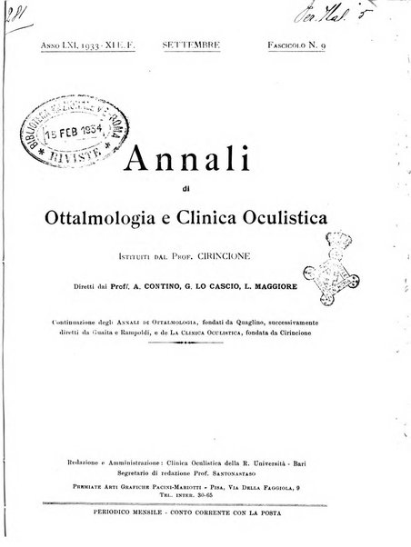 Annali di ottalmologia e clinica oculistica