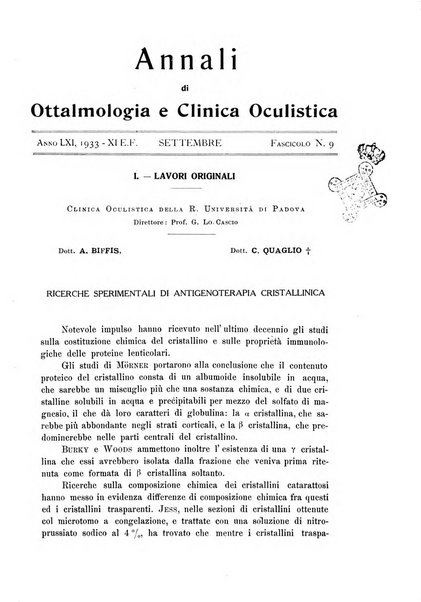 Annali di ottalmologia e clinica oculistica