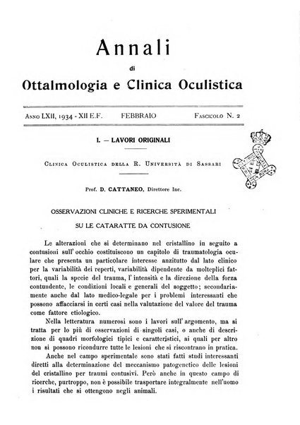 Annali di ottalmologia e clinica oculistica