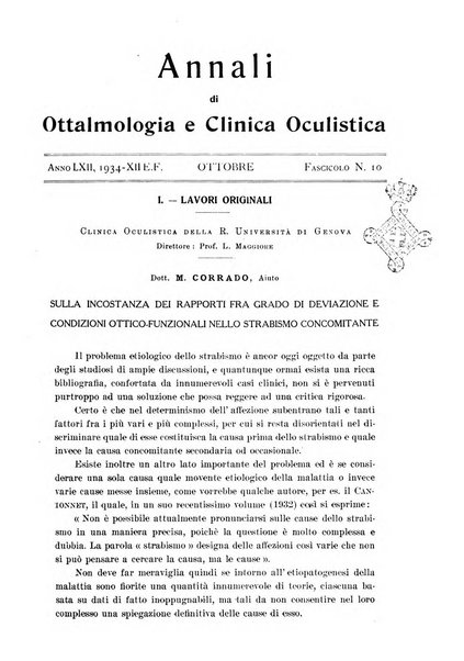 Annali di ottalmologia e clinica oculistica