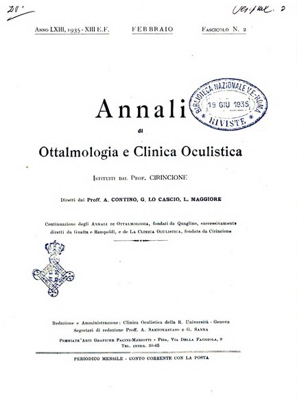 Annali di ottalmologia e clinica oculistica