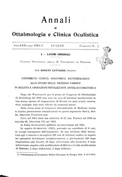 Annali di ottalmologia e clinica oculistica