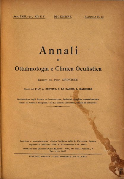 Annali di ottalmologia e clinica oculistica