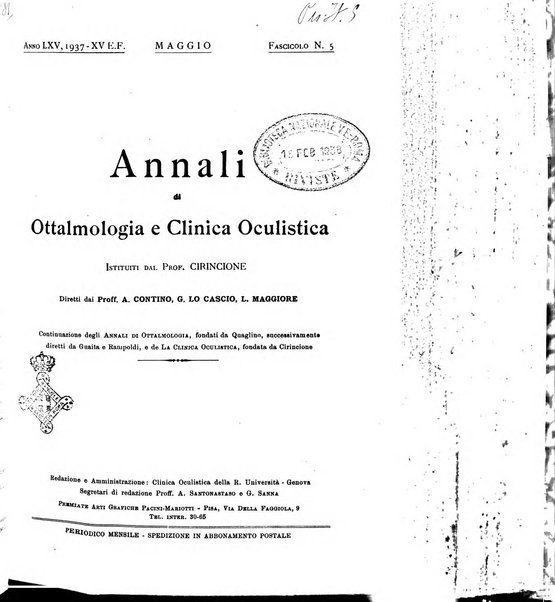 Annali di ottalmologia e clinica oculistica