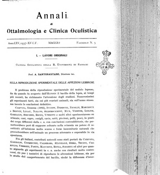 Annali di ottalmologia e clinica oculistica