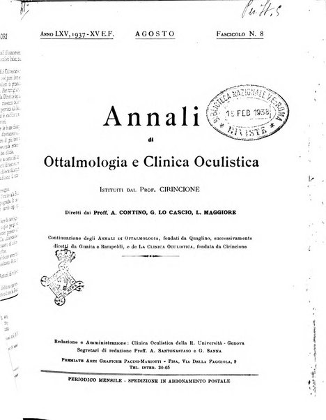 Annali di ottalmologia e clinica oculistica