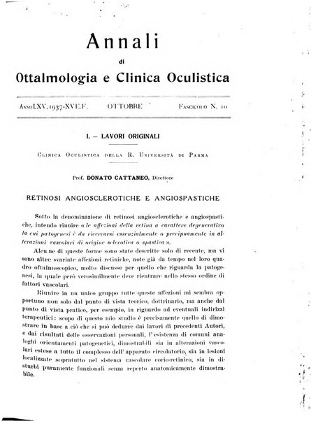 Annali di ottalmologia e clinica oculistica