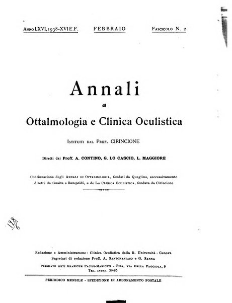 Annali di ottalmologia e clinica oculistica