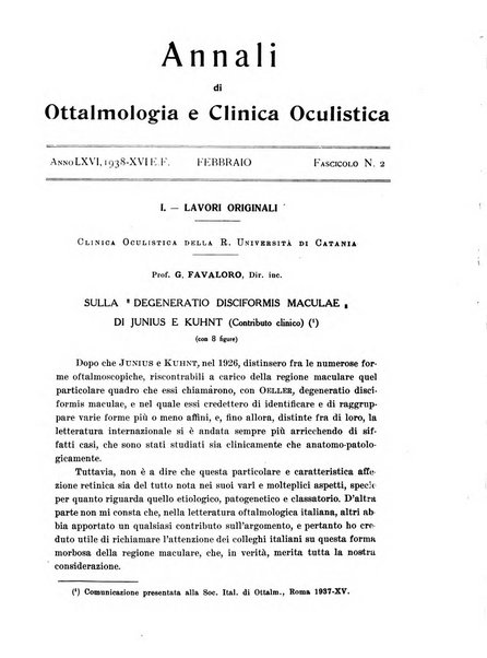 Annali di ottalmologia e clinica oculistica