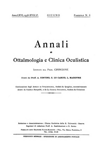 Annali di ottalmologia e clinica oculistica