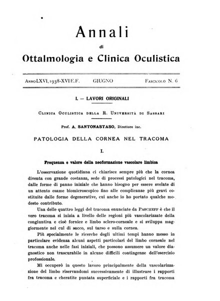 Annali di ottalmologia e clinica oculistica