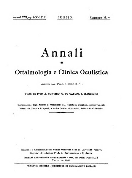 Annali di ottalmologia e clinica oculistica