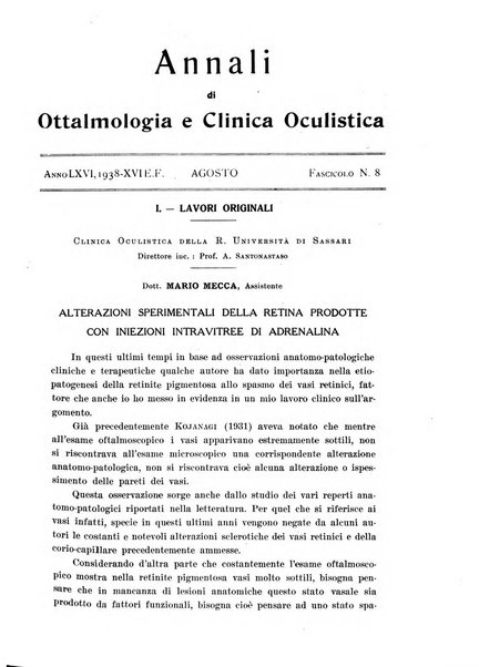 Annali di ottalmologia e clinica oculistica