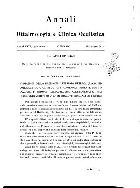 Annali di ottalmologia e clinica oculistica