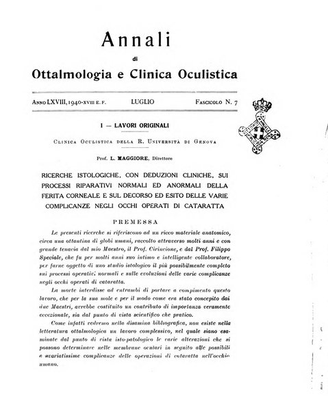 Annali di ottalmologia e clinica oculistica