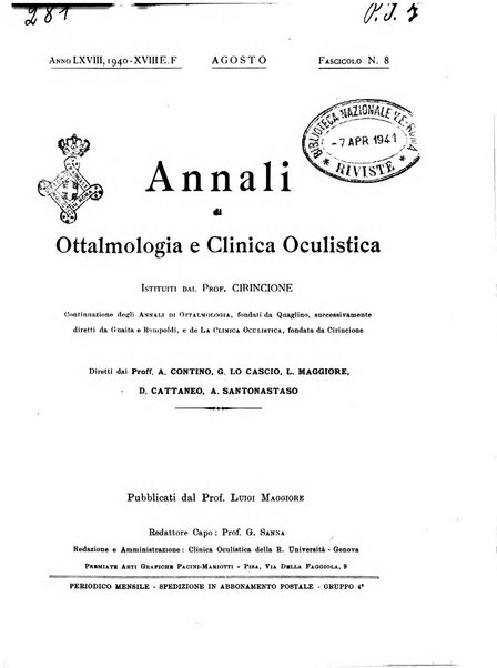 Annali di ottalmologia e clinica oculistica