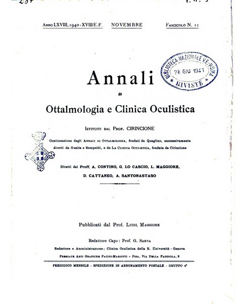 Annali di ottalmologia e clinica oculistica