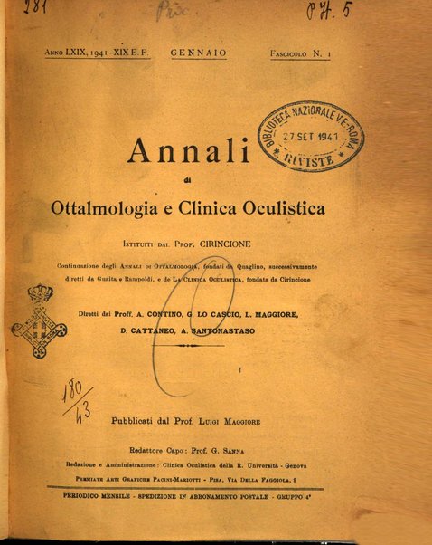 Annali di ottalmologia e clinica oculistica