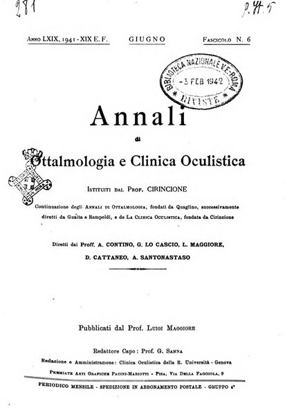 Annali di ottalmologia e clinica oculistica