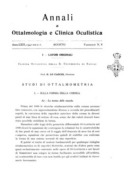 Annali di ottalmologia e clinica oculistica