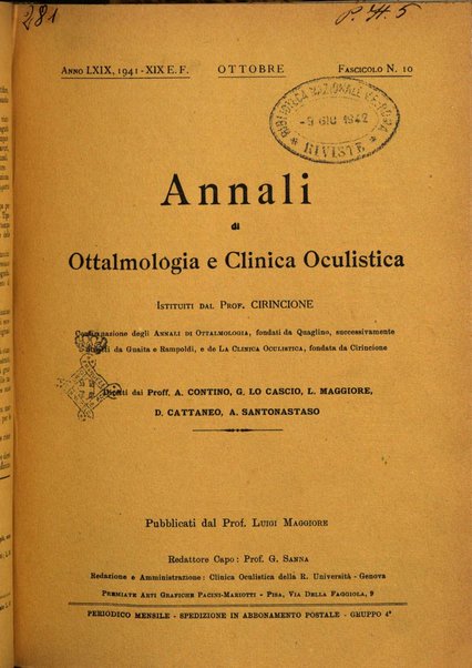 Annali di ottalmologia e clinica oculistica