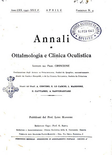 Annali di ottalmologia e clinica oculistica