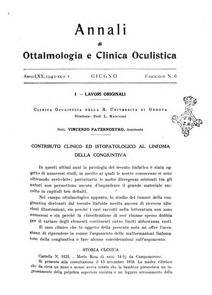 Annali di ottalmologia e clinica oculistica