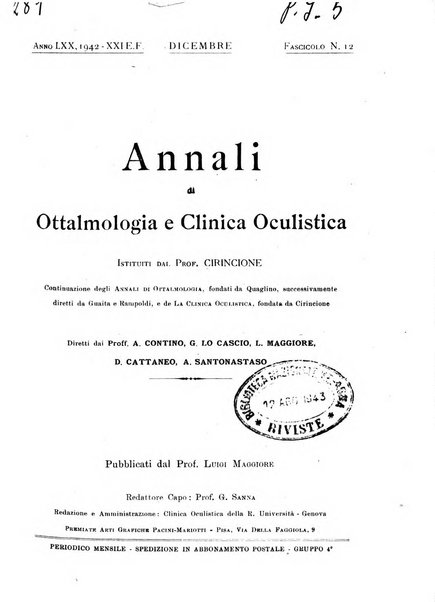 Annali di ottalmologia e clinica oculistica