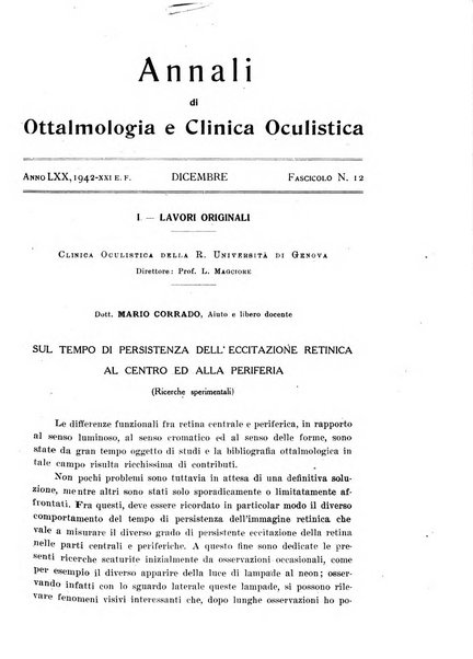 Annali di ottalmologia e clinica oculistica