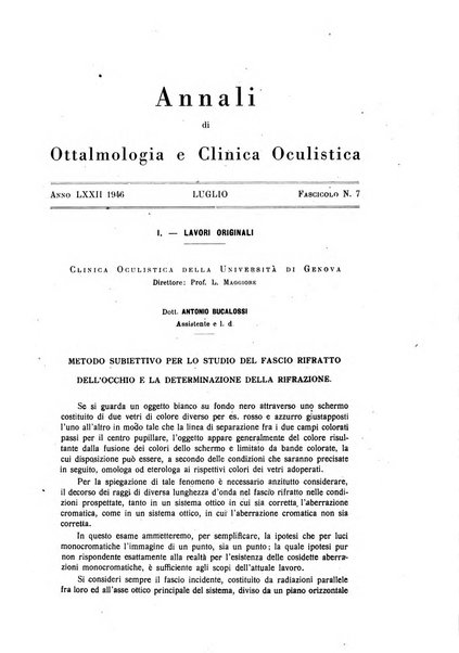 Annali di ottalmologia e clinica oculistica