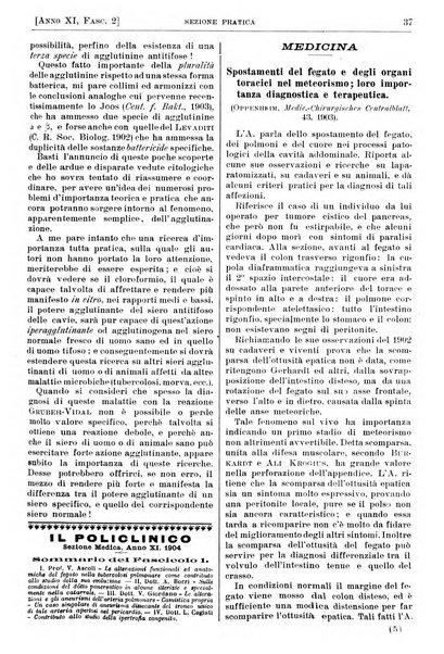 Il policlinico. Sezione pratica periodico di medicina, chirurgia e igiene