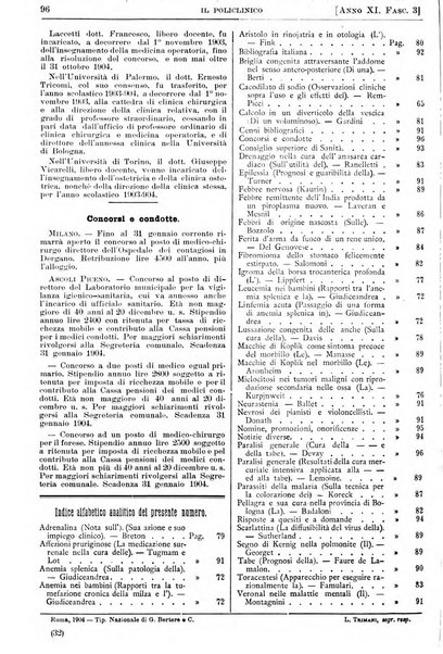 Il policlinico. Sezione pratica periodico di medicina, chirurgia e igiene