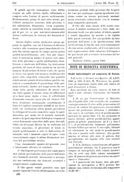 Il policlinico. Sezione pratica periodico di medicina, chirurgia e igiene