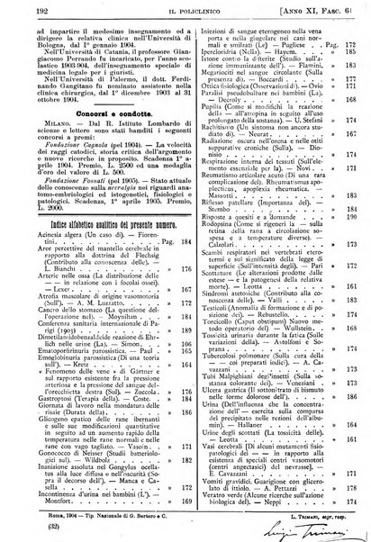 Il policlinico. Sezione pratica periodico di medicina, chirurgia e igiene