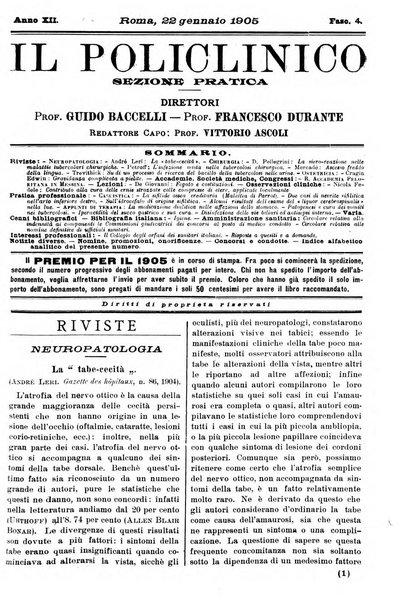 Il policlinico. Sezione pratica periodico di medicina, chirurgia e igiene