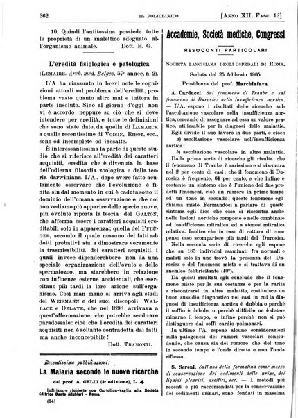 Il policlinico. Sezione pratica periodico di medicina, chirurgia e igiene